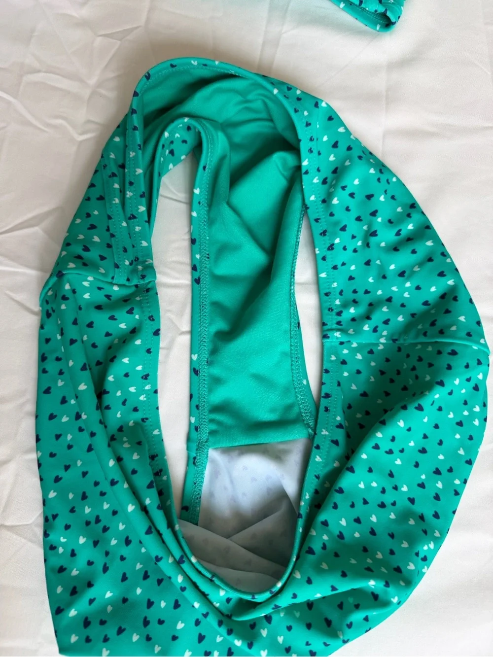 Teal Heart Print Two-Piece Bikini Set